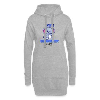 Elefantastic Day Elephant Drôle Dire drôle - Sweat-shirt à capuche long Femme - gris chiné - Devant