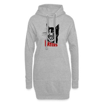 Katze und Hasser - Hoodie-Kleid - Grau meliert - Vorne