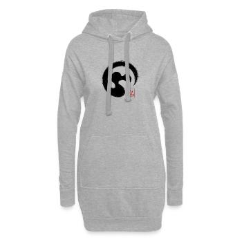 Dodo im japanischen Enso Kreis | Zen Dronte - Hoodie-Kleid - Grau meliert - Vorne