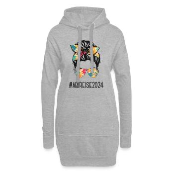 Abireise 2024 Abifahrt Abitour Abitur Klassenreise - Hoodie-Kleid - Grau meliert - Vorne