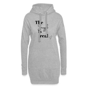 snuggle is real - Hoodie-Kleid - Grau meliert - Vorne