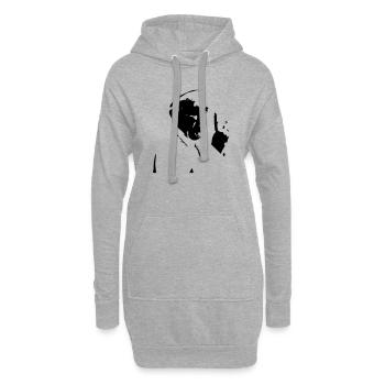 papst paix - Sweat-shirt à capuche long Femme - gris chiné - Devant