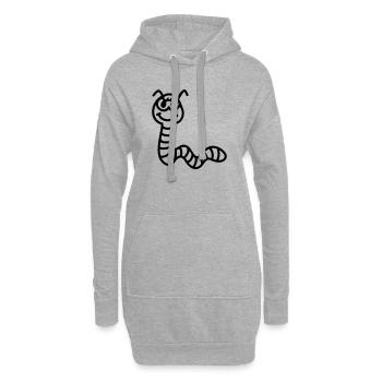 Ver de terre vilain - ligne - Sweat-shirt à capuche long Femme - gris chiné - Devant