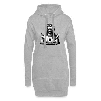DJ Jésus - Sweat-shirt à capuche long Femme - gris chiné - Devant