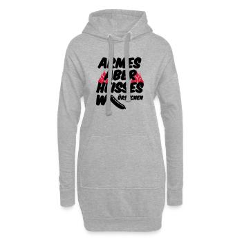 Heisses Würstchen Fleisch Grillen Geschenk Sprüche - Hoodie-Kleid - Grau meliert - Vorne