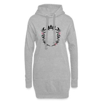 un blason avec une couronne - Sweat-shirt à capuche long Femme - gris chiné - Devant