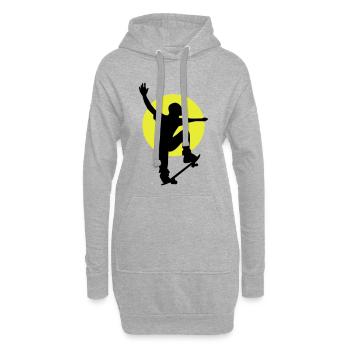 Skateboarder Sonne - Hoodie-Kleid - Grau meliert - Vorne