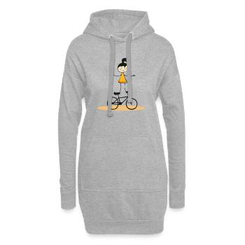Cyclisme artistique, Cyclisme artistique, Cyclisme en salle, Fille - Sweat-shirt à capuche long Femme - gris chiné - Devant
