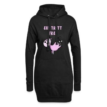Ein Tritt Frei Pferdchen - Hoodie-Kleid - Schwarz - Vorne