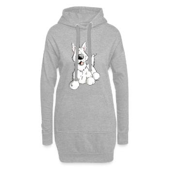 White German Shepherd Dog - Breed - Dogs - Hoodie Dress - heather grey - Front