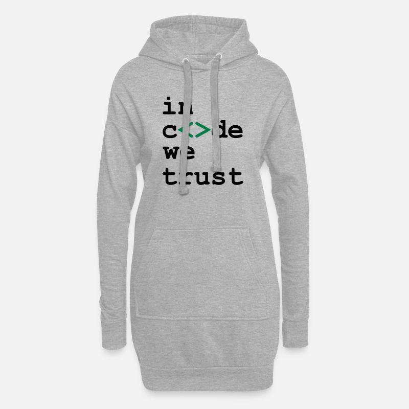 [ In code we trust ] - Hoodie Dress - heather grey