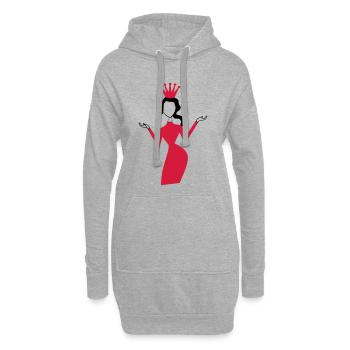 frau - Hoodie-Kleid - Grau meliert - Vorne