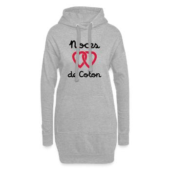 Noces de Coton - Sweat-shirt à capuche long Femme - gris chiné - Devant