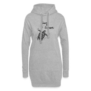 Save the Ocean - Turtle - Hoodie-Kleid - Grau meliert - Vorne