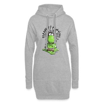 Häuptling Frosch - Indianer - Hoodie-Kleid - Grau meliert - Vorne