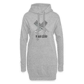 Problem Solved Duct tape - Hoodie-Kleid - Grau meliert - Vorne