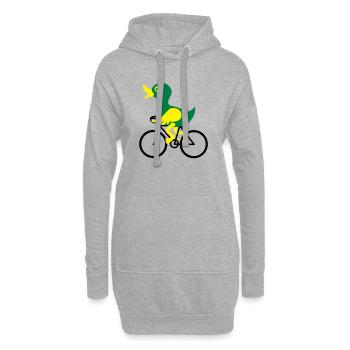 Eine Ente fährt Fahrrad - Hoodie-Kleid - Grau meliert - Vorne