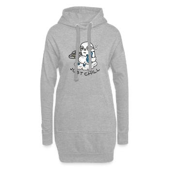 Sloth Faultier - Comic Zeichnung - Bong - Hoodie-Kleid - Grau meliert - Vorne