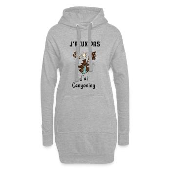 je peux pas j'ai canyoning - Sweat-shirt à capuche long Femme - gris chiné - Devant