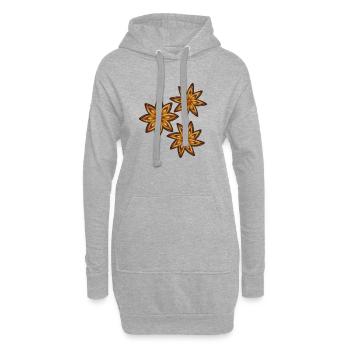Trois anis étoilé brillant - épice et plante médicinale - Sweat-shirt à capuche long Femme - gris chiné - Devant