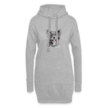 Pumi - Sweat-shirt à capuche long Femme - gris chiné - Devant