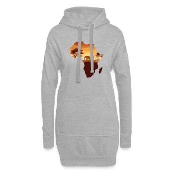 Carte du safari africain - Sweat-shirt à capuche long Femme - gris chiné - Devant