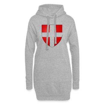 Savoie - Sweat-shirt à capuche long Femme - gris chiné - Devant