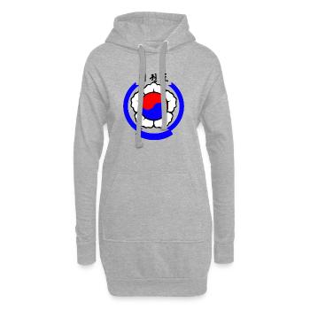 Logo du taekwondo Arts martiaux coréens - Sweat-shirt à capuche long Femme - gris chiné - Devant