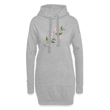 Fleur de cerisier - Sweat-shirt à capuche long Femme - gris chiné - Devant