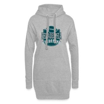 Football américain de Philadelphie - Sweat-shirt à capuche long Femme - gris chiné - Devant