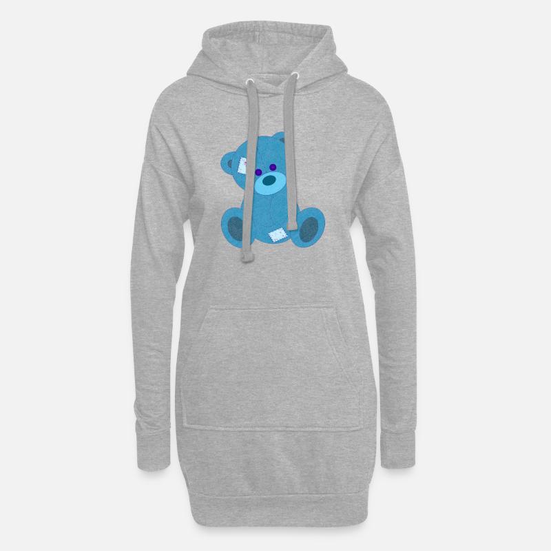 Blauer Bär - Hoodie-Kleid - Grau meliert
