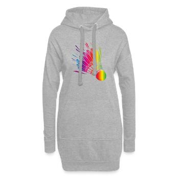 dessin de badminton coloré de badminton - Sweat-shirt à capuche long Femme - gris chiné - Devant