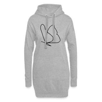 Papillon - Sweat-shirt à capuche long Femme - gris chiné - Devant
