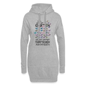 Schmetterlinge und mein Garten - Hoodie-Kleid - Grau meliert - Vorne