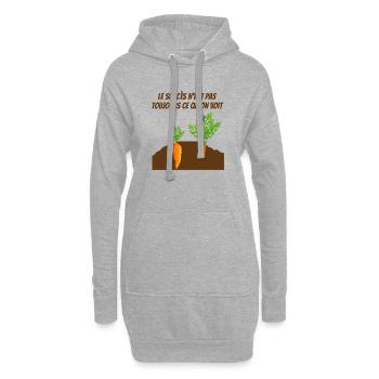 jardinage, jardiner, fan de jardinage - Sweat-shirt à capuche long Femme - gris chiné - Devant