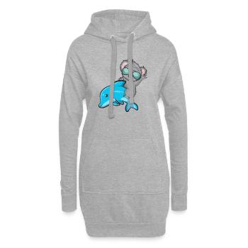 Koala et Delfin - Sweat-shirt à capuche long Femme - gris chiné - Devant