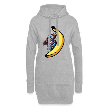 Skater Monkey mit Banane Skateboard - Hoodie-Kleid - Grau meliert - Vorne