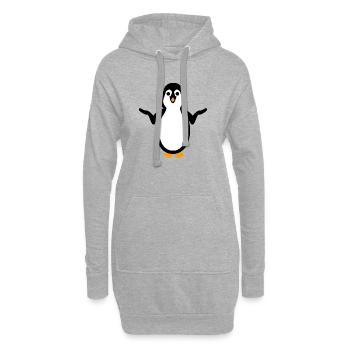 Niedlicher Pinguin - Keine Ahnung - Hoodie-Kleid - Grau meliert - Vorne