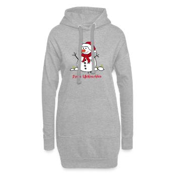 Schneemann Snowman - Hoodie-Kleid - Grau meliert - Vorne