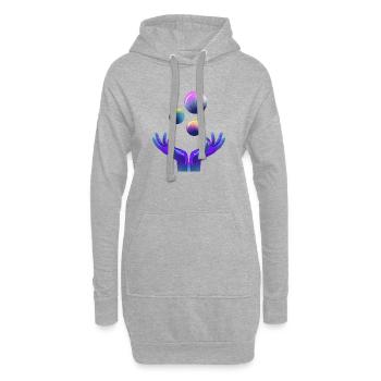 graphique, univers, planète - Sweat-shirt à capuche long Femme - gris chiné - Devant