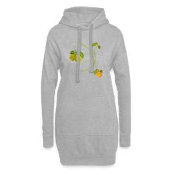 Poire, Fruit - Sweat-shirt à capuche long Femme - gris chiné - Devant