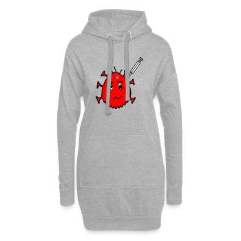HUMOUR. CITATION. MESSAGE. RETRAITE. ANNIVERSAIRE. - Sweat-shirt à capuche long Femme - gris chiné - Devant