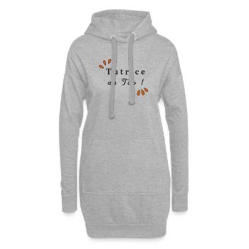 tutrice au top ! - Sweat-shirt à capuche long Femme - gris chiné - Devant