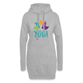 Étreinte vibrante du yoga du lotus - Sweat-shirt à capuche long Femme - gris chiné - Devant