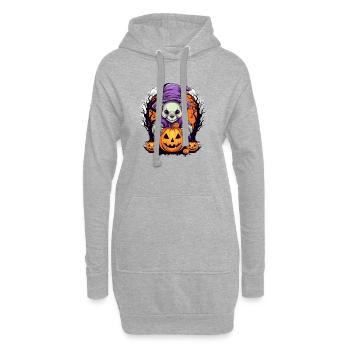 Chihuahua mignon dans la magie d’Halloween - Sweat-shirt à capuche long Femme - gris chiné - Devant