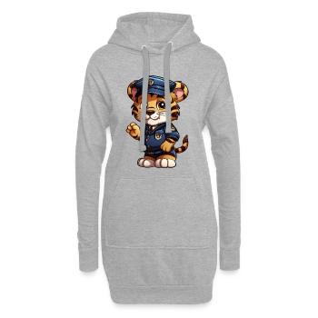 Tiger Polizist - Hoodie-Kleid - Grau meliert - Vorne