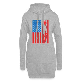 Soudeur aux États-Unis - Sweat-shirt à capuche long Femme - gris chiné - Devant
