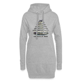 Shimabara Castle, Japan, Beautiful Places Drawing - Hoodie Dress - heather grey - Front
