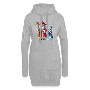 Ded Moroz Snegurotschka russischer Weihnachtsmann - Hoodie-Kleid - Grau meliert - Vorne
