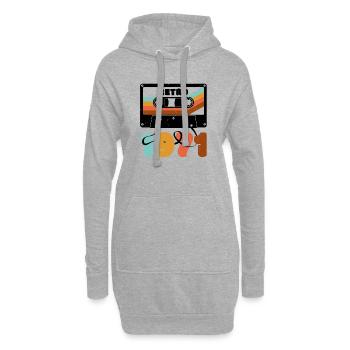 1971 Cassette de musique rétro - Sweat-shirt à capuche long Femme - gris chiné - Devant